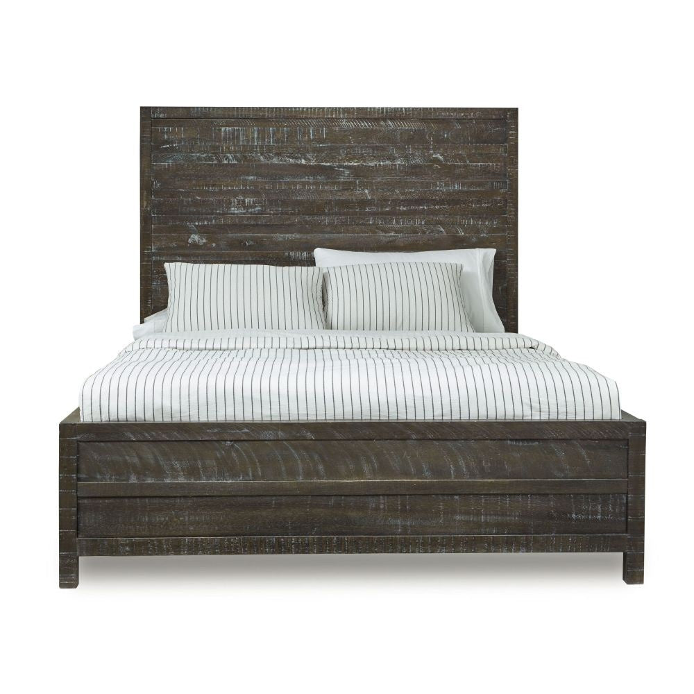 Townsend Solid Wood Low-Profile Bed in Gunmetal - What A Room