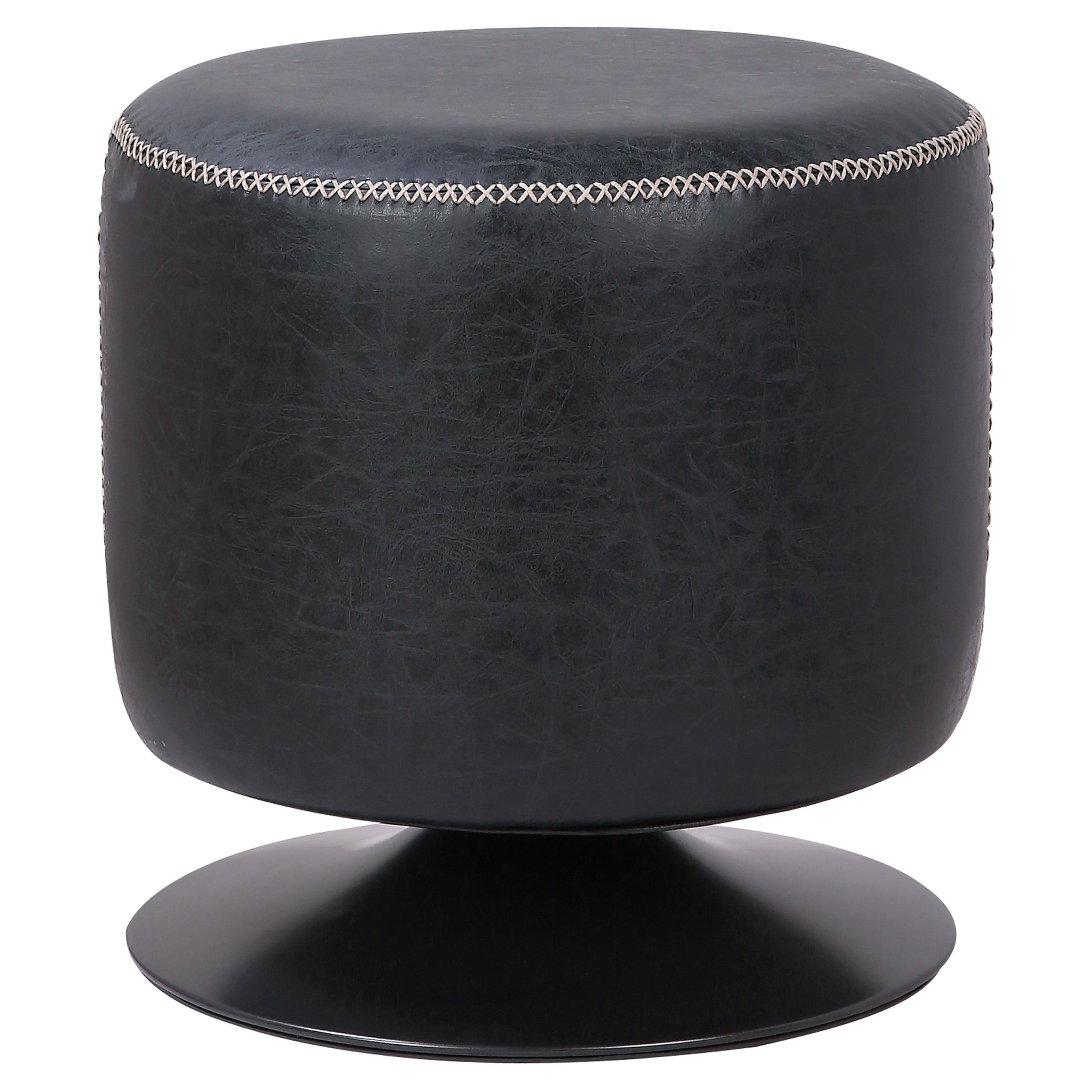 Gaia PU Round Ottoman - What A Room