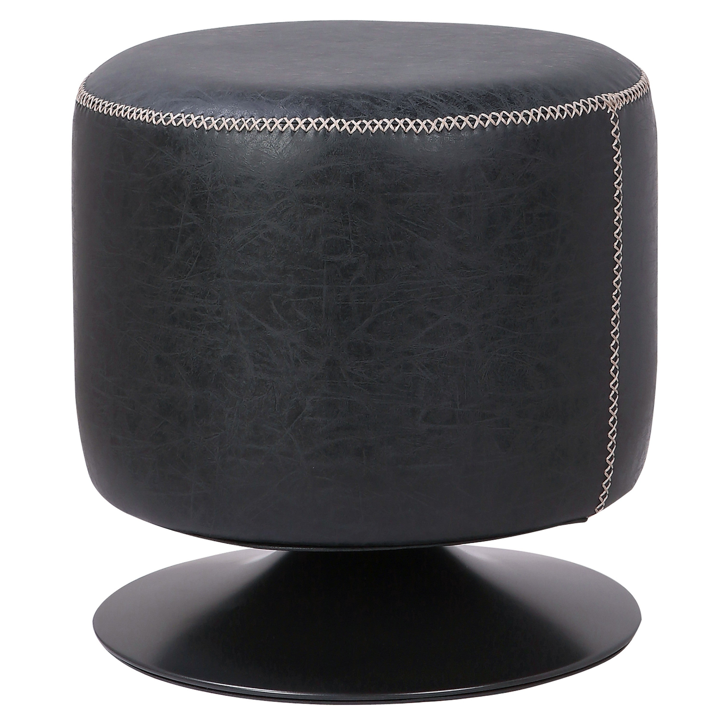 Gaia PU Round Ottoman - What A Room