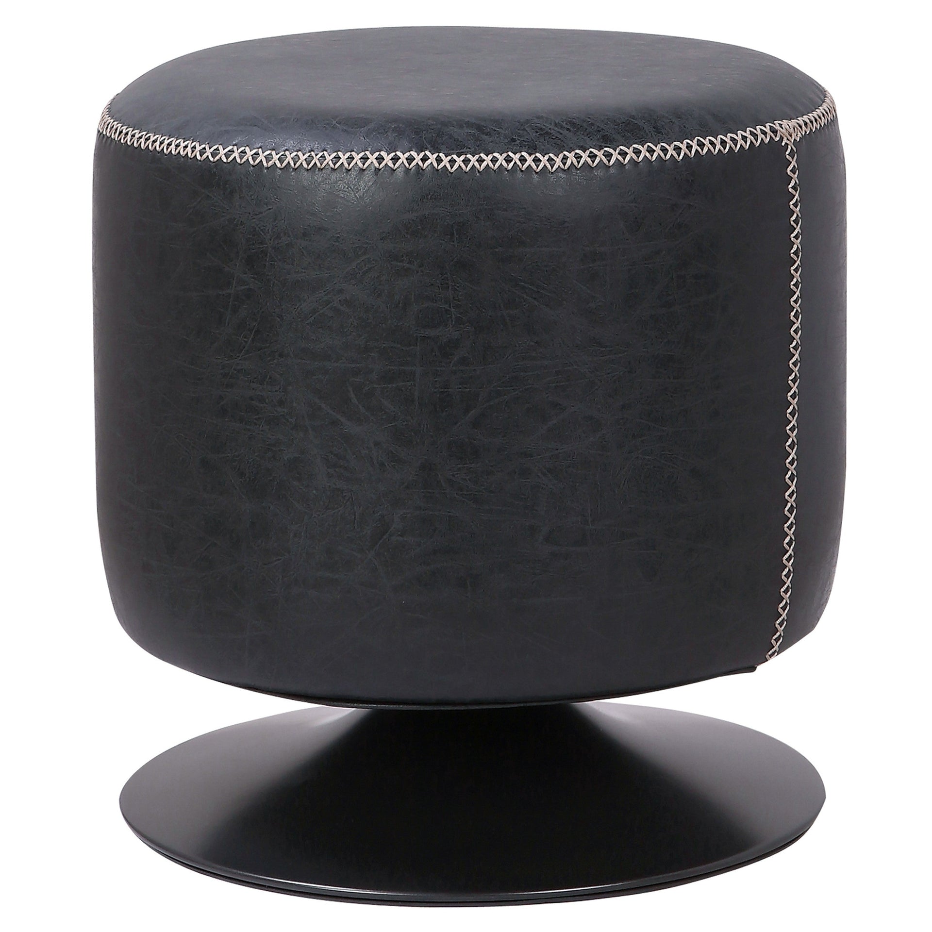 Gaia PU Round Ottoman - What A Room