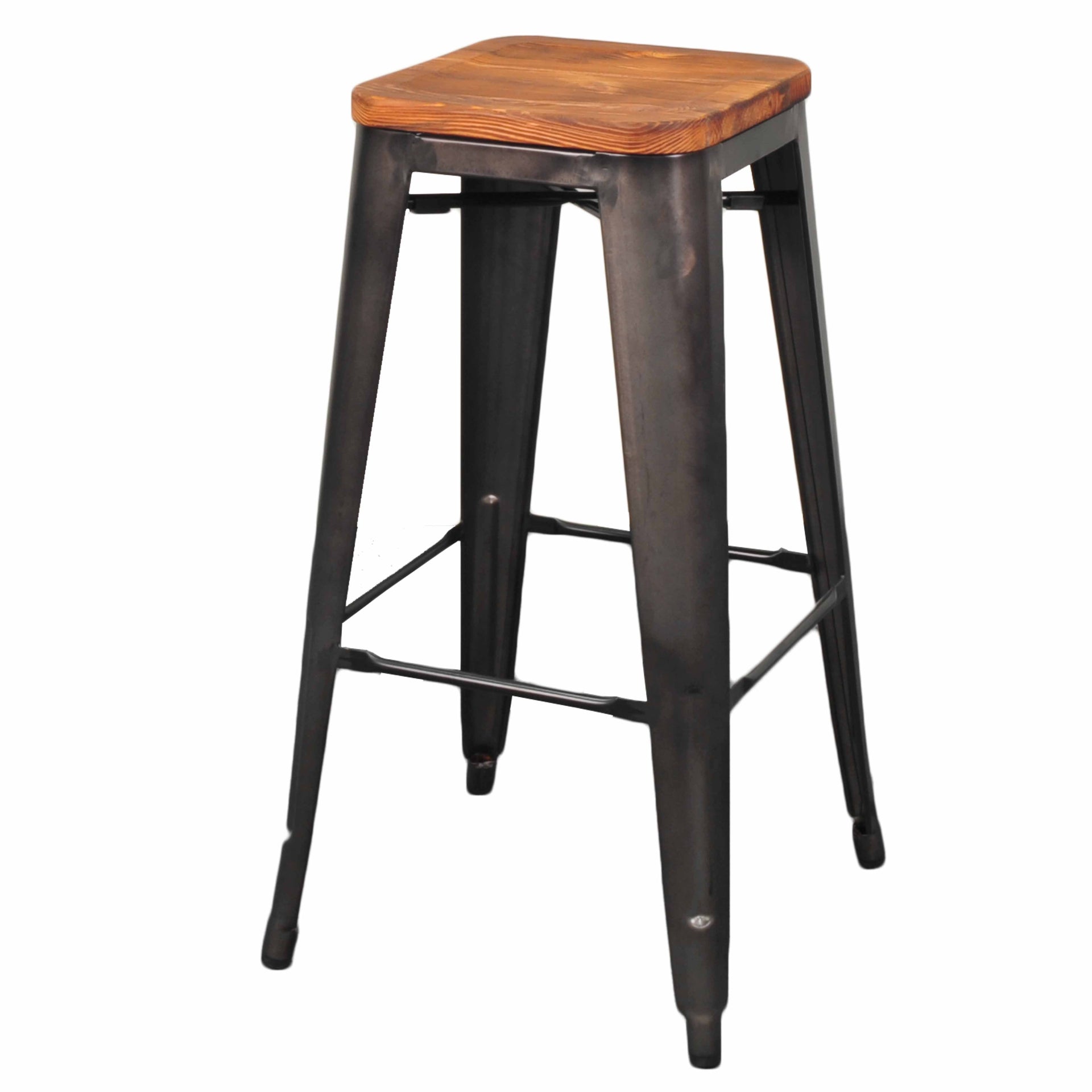Metropolis Backless Stool Wood Seat - What A Room