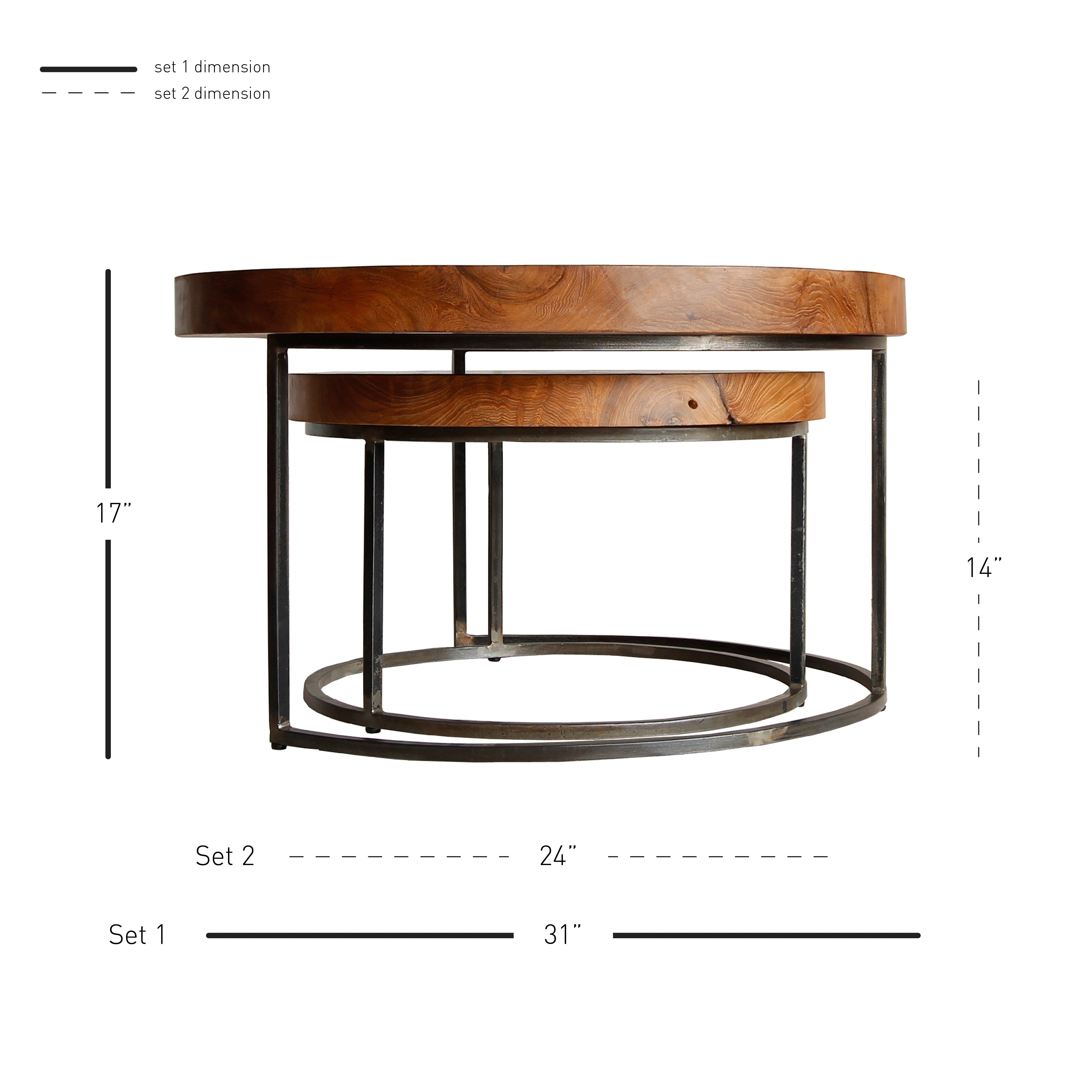 Otto Reclaimed Teak Root Coffee Table Set of 2 - What A Room