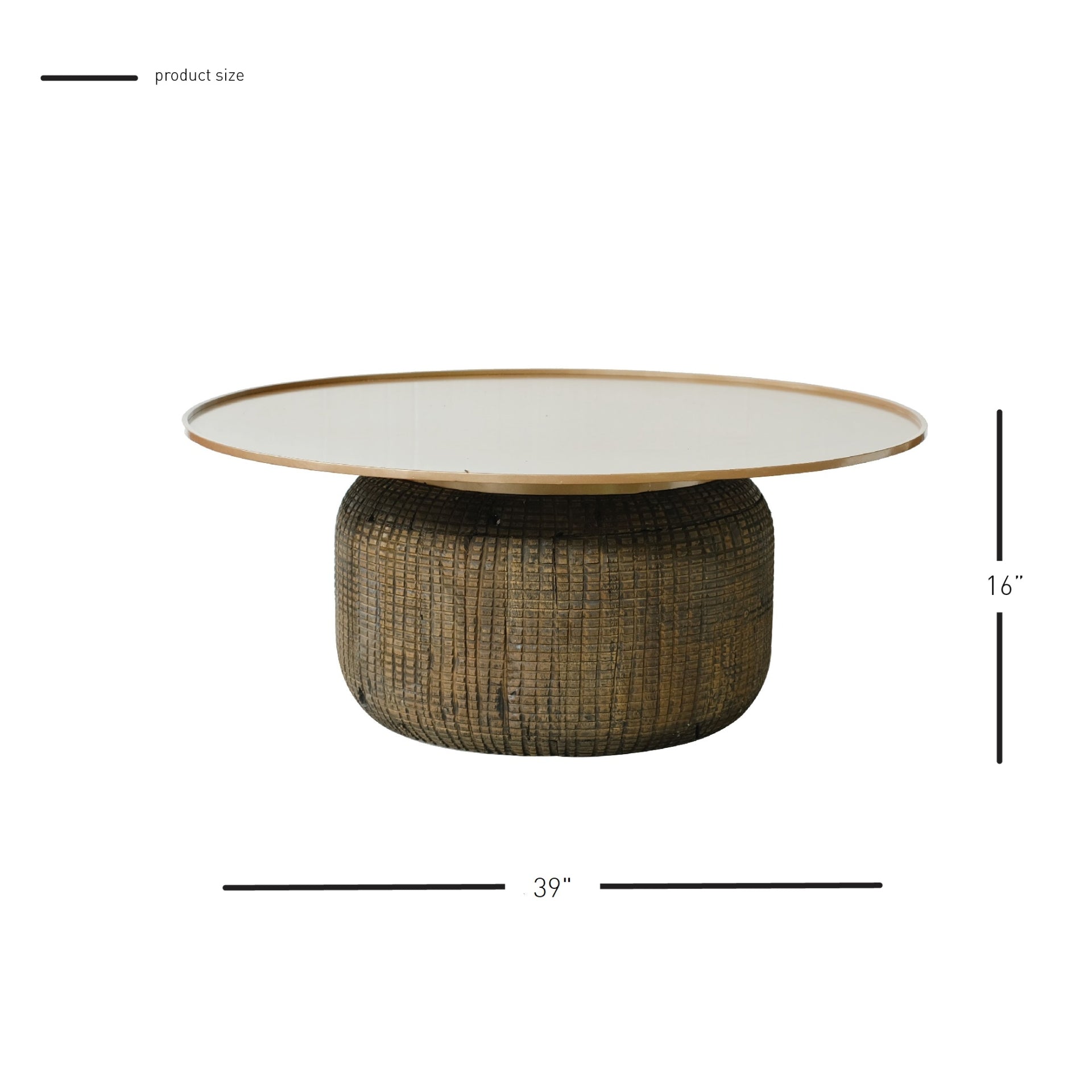 Atalia  Recycled Teak Root Coffee Table w/ Steel Tray Top - What A Room