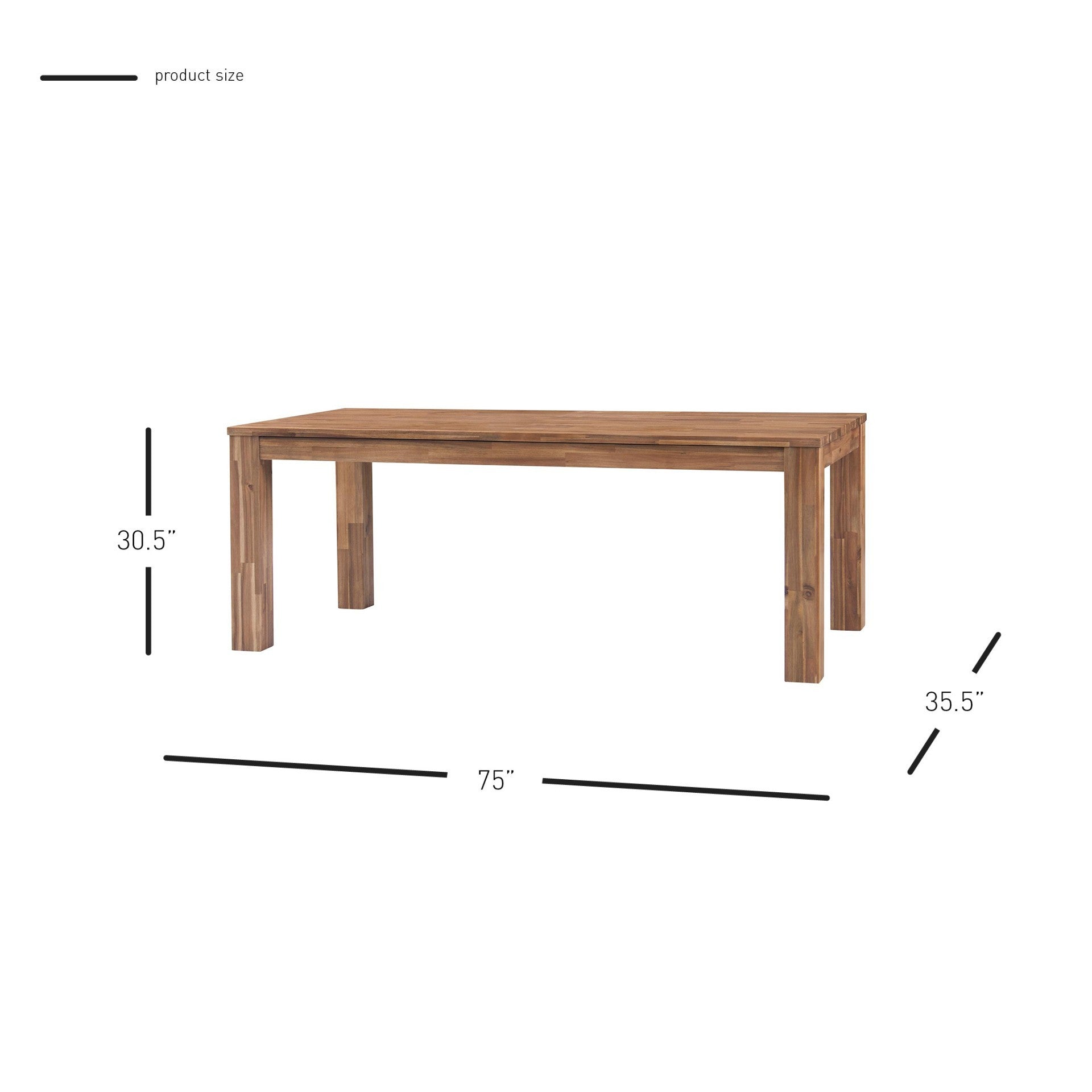 Bedford 75" Rect. Dining Table Square Legs - What A Room