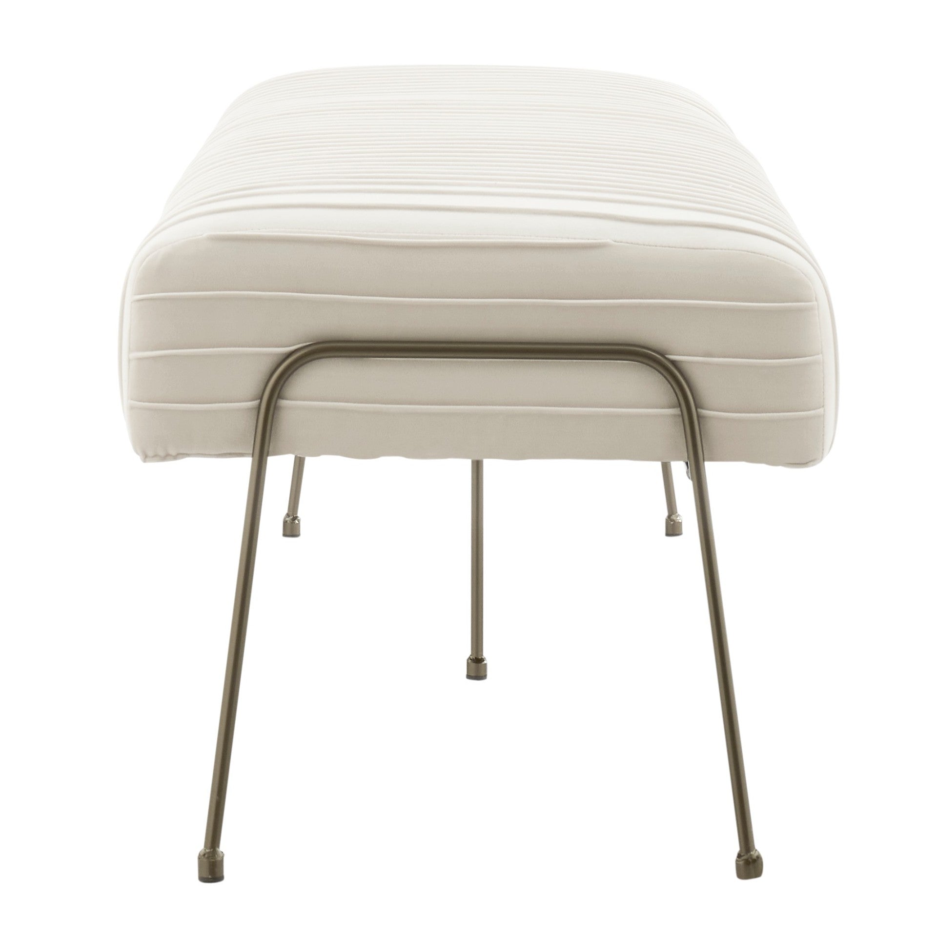 Merritt Velvet Fabric Pleated Bench - What A Room