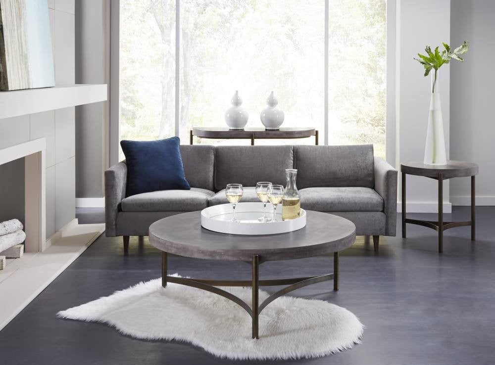 Lyon Round Concrete and Metal Coffee Table - What A Room