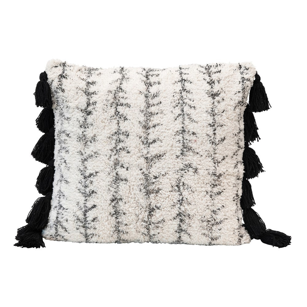 Ultra-plush 18" Sq Cotton Pillow, Knotted - What A Room San Jose's premium home furnishing store