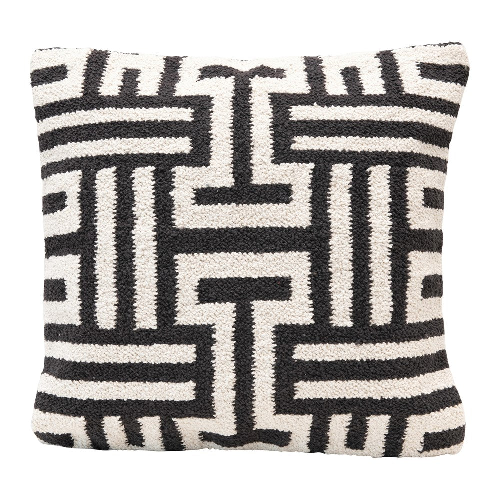 Beautiful B&W napped 20" Sq Cotton Pillow, - Available in our San Jose Showroom