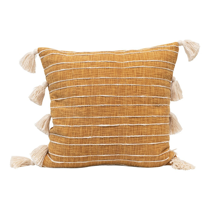22" Pillow with edge tassles and a bohemian orange look - What A Room the Furniture store near you in Cupertino