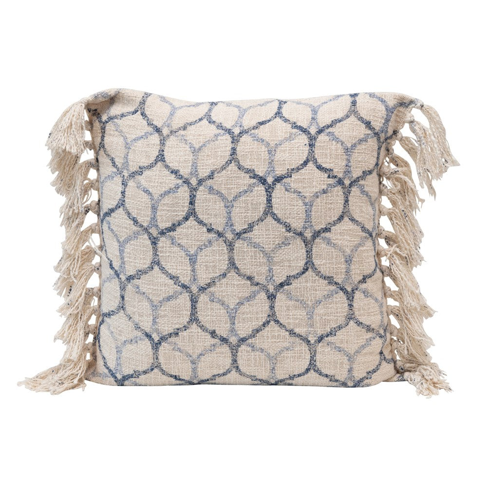 Linen look on 20" Sq Cotton Blend Pillow - San Jose Home Furnishings