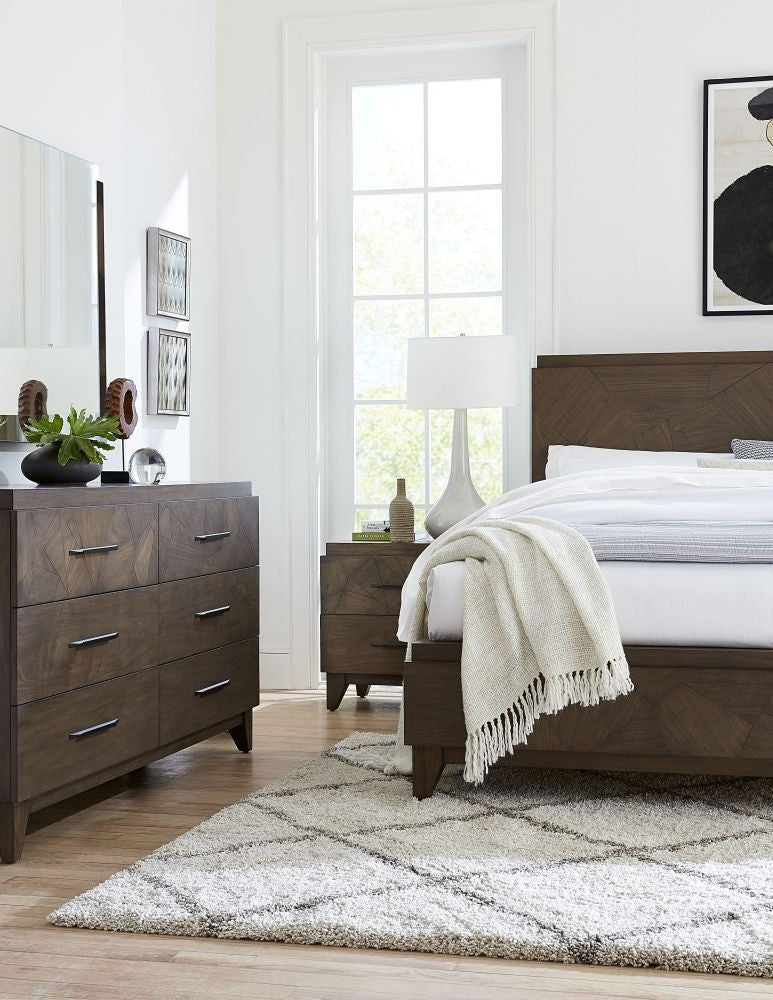 Broderick Panel Bed in Wild Oats Brown - What A Room