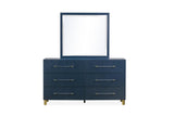 Argento Beveled Glass Wall or Dresser Mirror in Navy Blue - What A Room