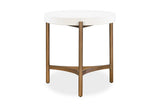 Lyon Round White Concrete and Metal Side Table - What A Room