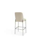 Dion Upholstered Bar Stool in Camel Synthetic Leather and Brushed Nickel Metal - What A Room