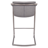 Indy Faux Leather Counter Stool w/ Arms Silver Frame (Set of 2) - What A Room