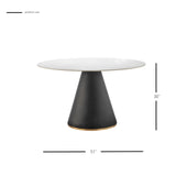 Geneva  Ceramic Top 51" Round Dining Table w/ Gold Trim - What A Room