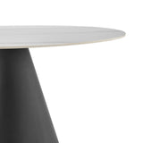 Geneva  Ceramic Top 51" Round Dining Table w/ Gold Trim - What A Room