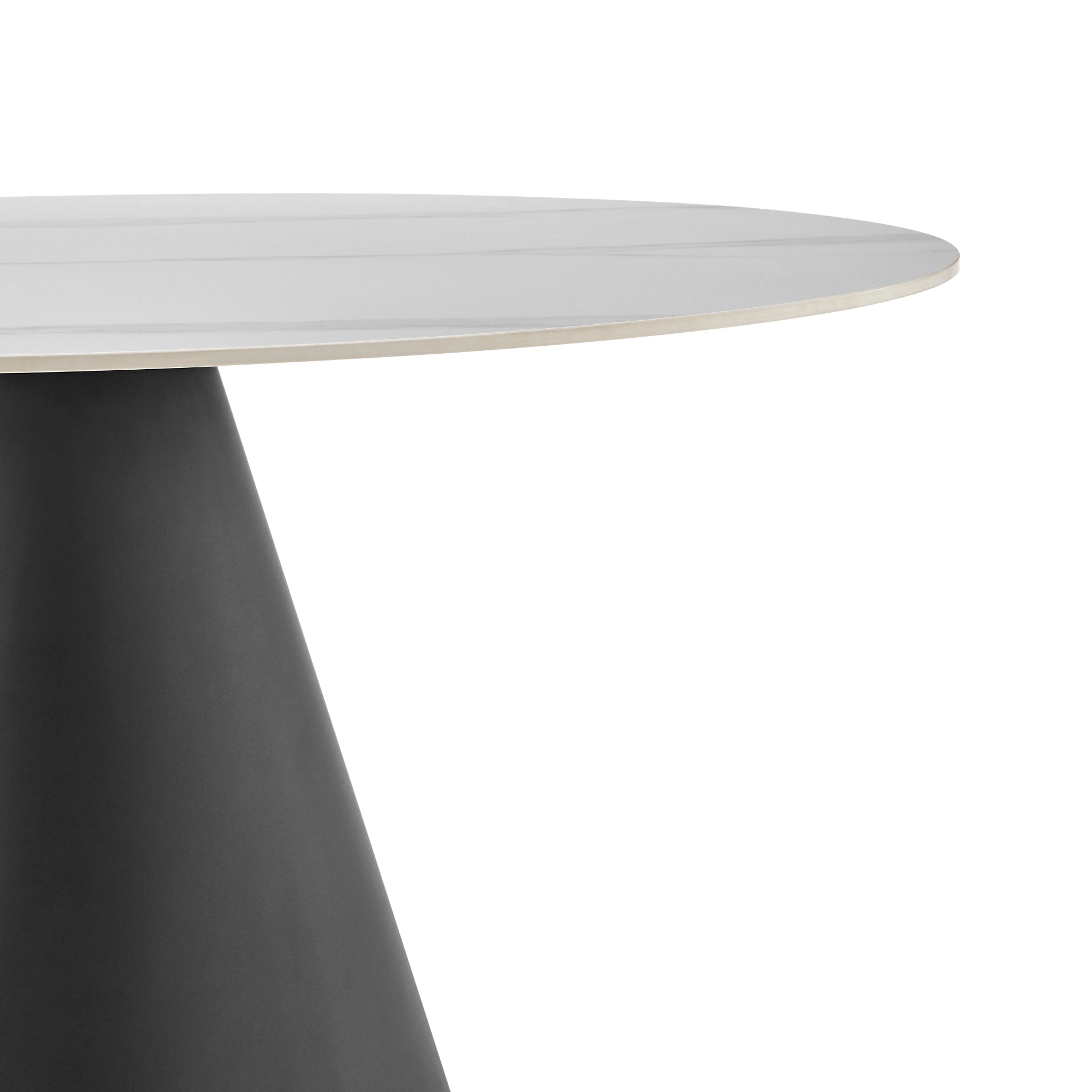 Geneva  Ceramic Top 51" Round Dining Table w/ Gold Trim - What A Room