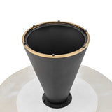 Geneva  Ceramic Top 51" Round Dining Table w/ Gold Trim - What A Room