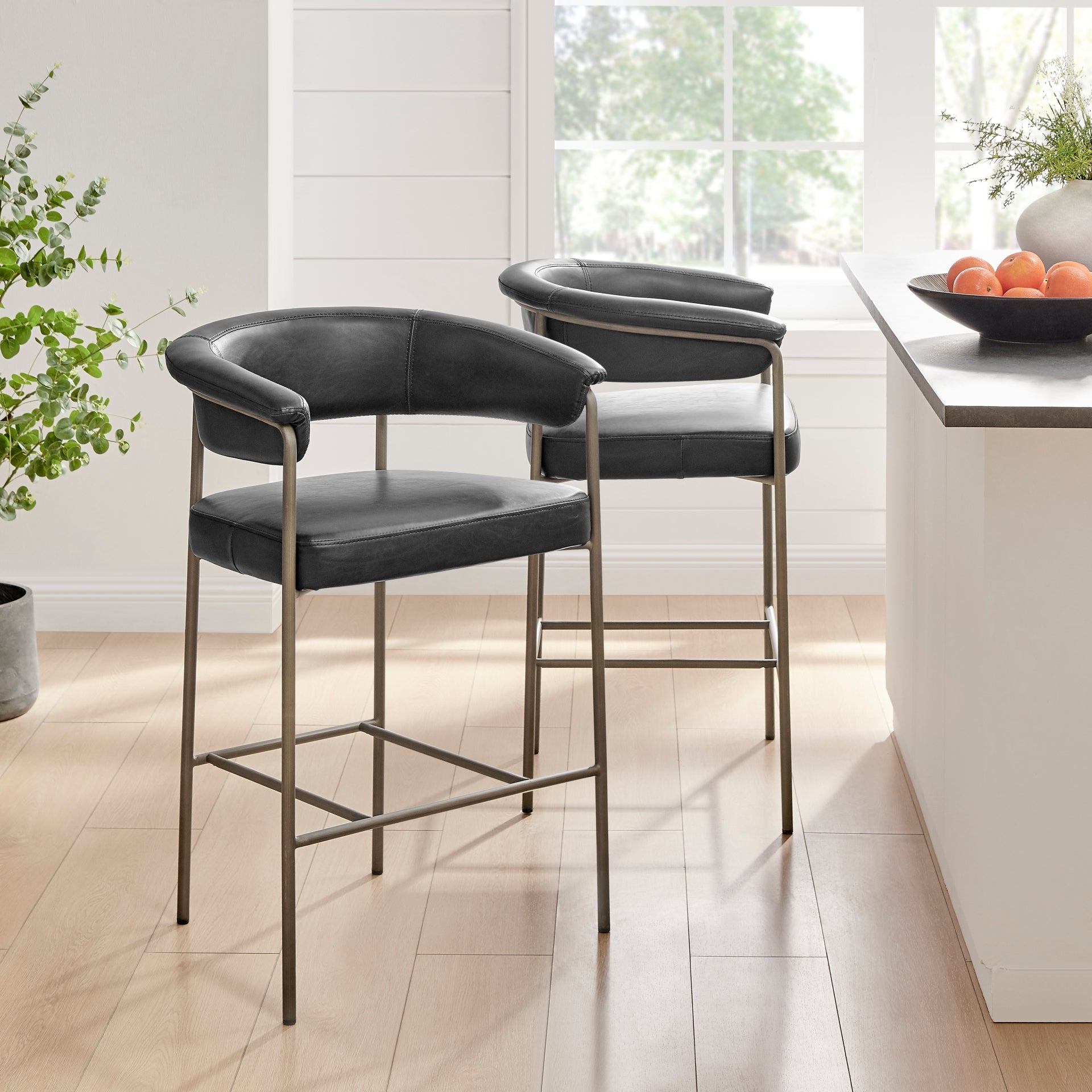 Kaiden  Faux Leather Counter Stool (Set of 2) - What A Room