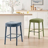 Rylee  Chenille Backless Counter Stool (Set of 2) - What A Room