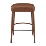 Rylee  Faux Leather Backless Counter Stool (Set of 2) - What A Room