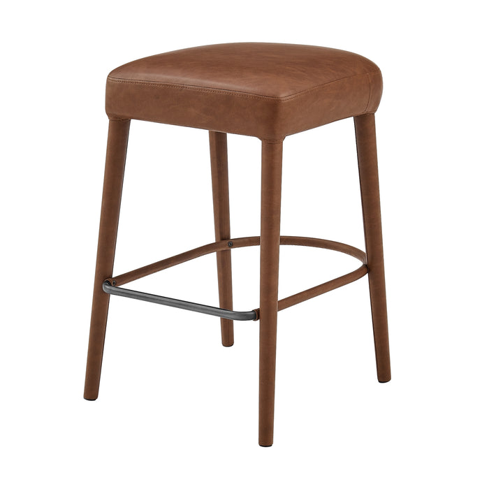 Rylee  Faux Leather Backless Counter Stool (Set of 2) - What A Room