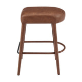 Rylee  Faux Leather Backless Counter Stool (Set of 2) - What A Room
