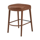 Rylee  Faux Leather Backless Counter Stool (Set of 2) - What A Room
