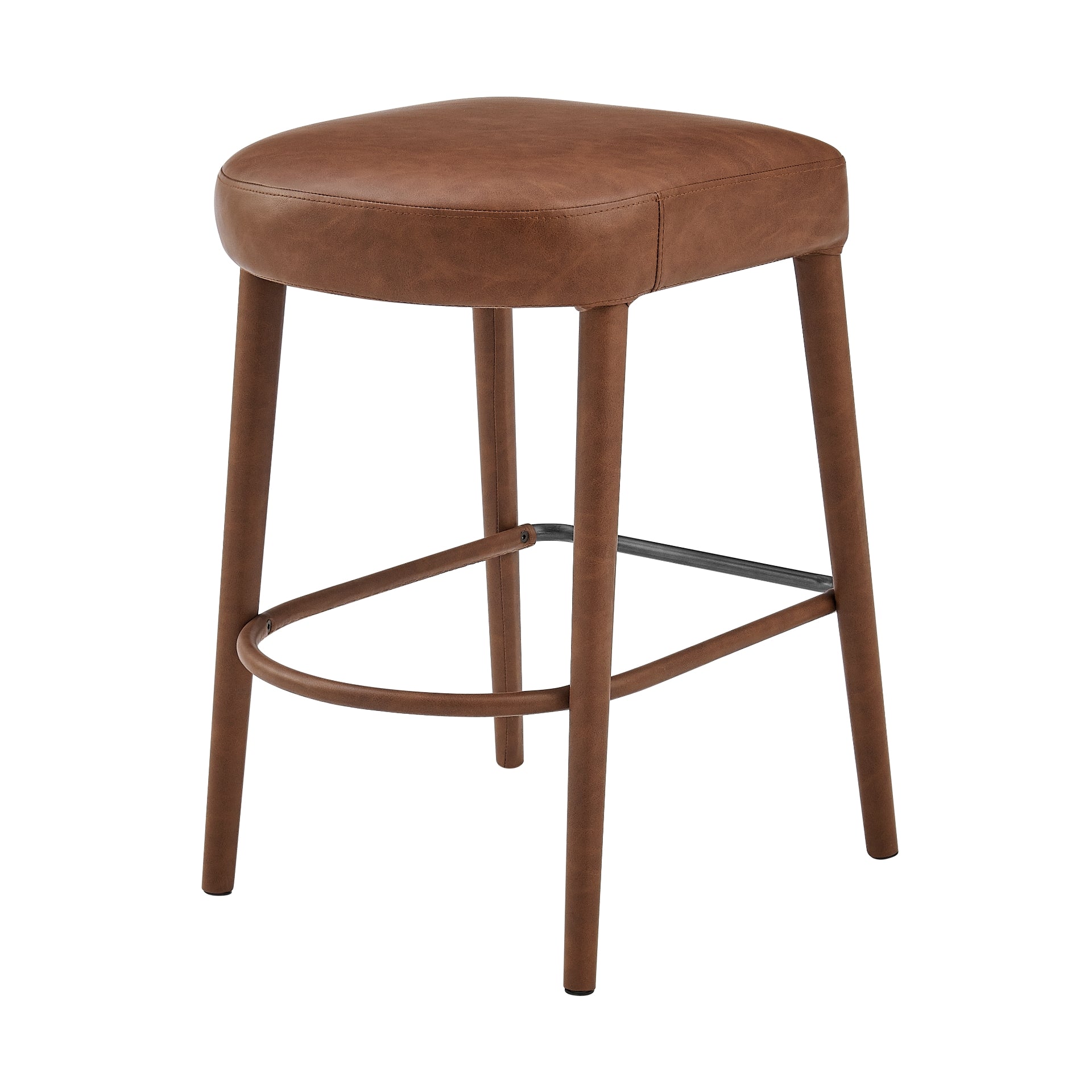 Rylee  Faux Leather Backless Counter Stool (Set of 2) - What A Room