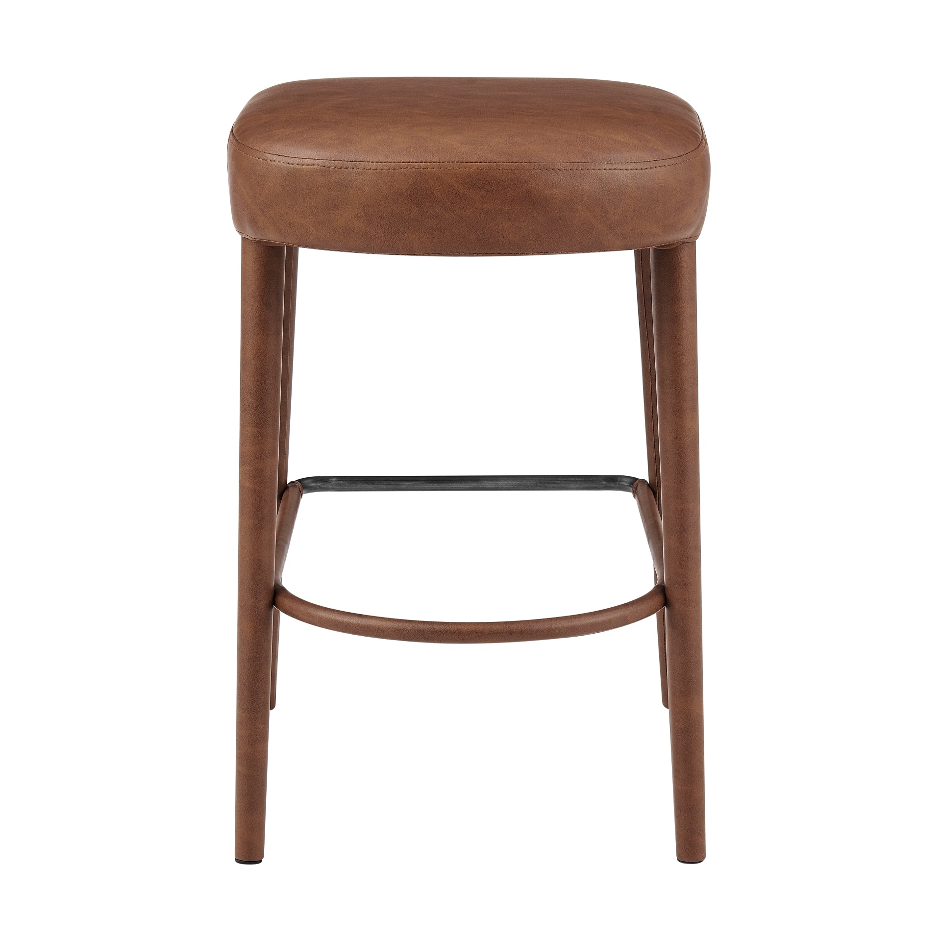 Rylee  Faux Leather Backless Counter Stool (Set of 2) - What A Room