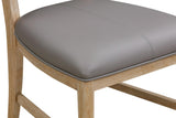 Franklin Dining Chair in Au Natural and Gray Leather (Set of 2) - What A Room