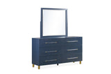 Argento Beveled Glass Wall or Dresser Mirror in Navy Blue - What A Room