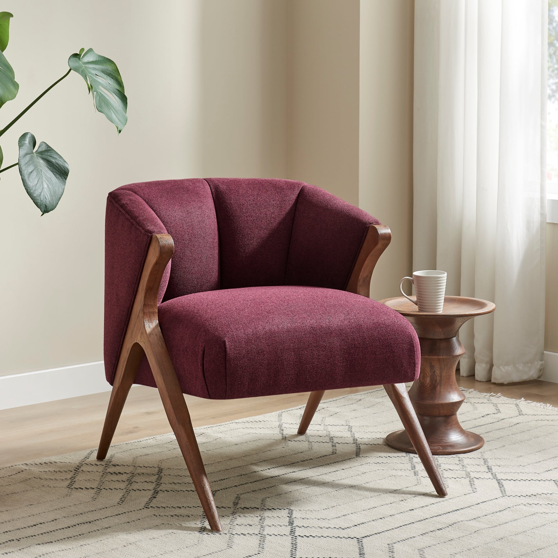 Florence Fabric Accent Chair Brown Legs - What A Room