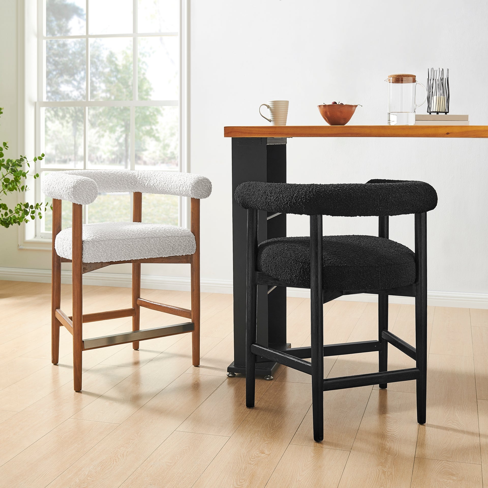 Keanu Boucle Counter Stool - What A Room