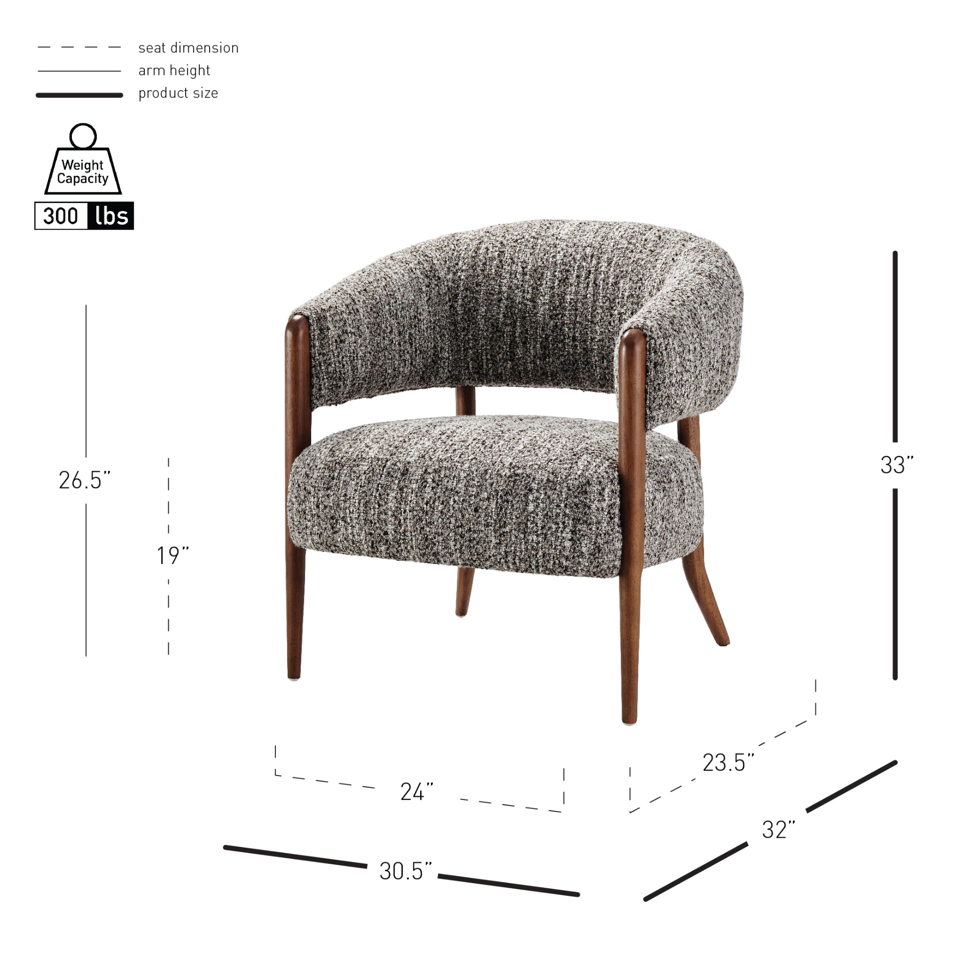 Mayla Boucle Accent Arm Chair - What A Room