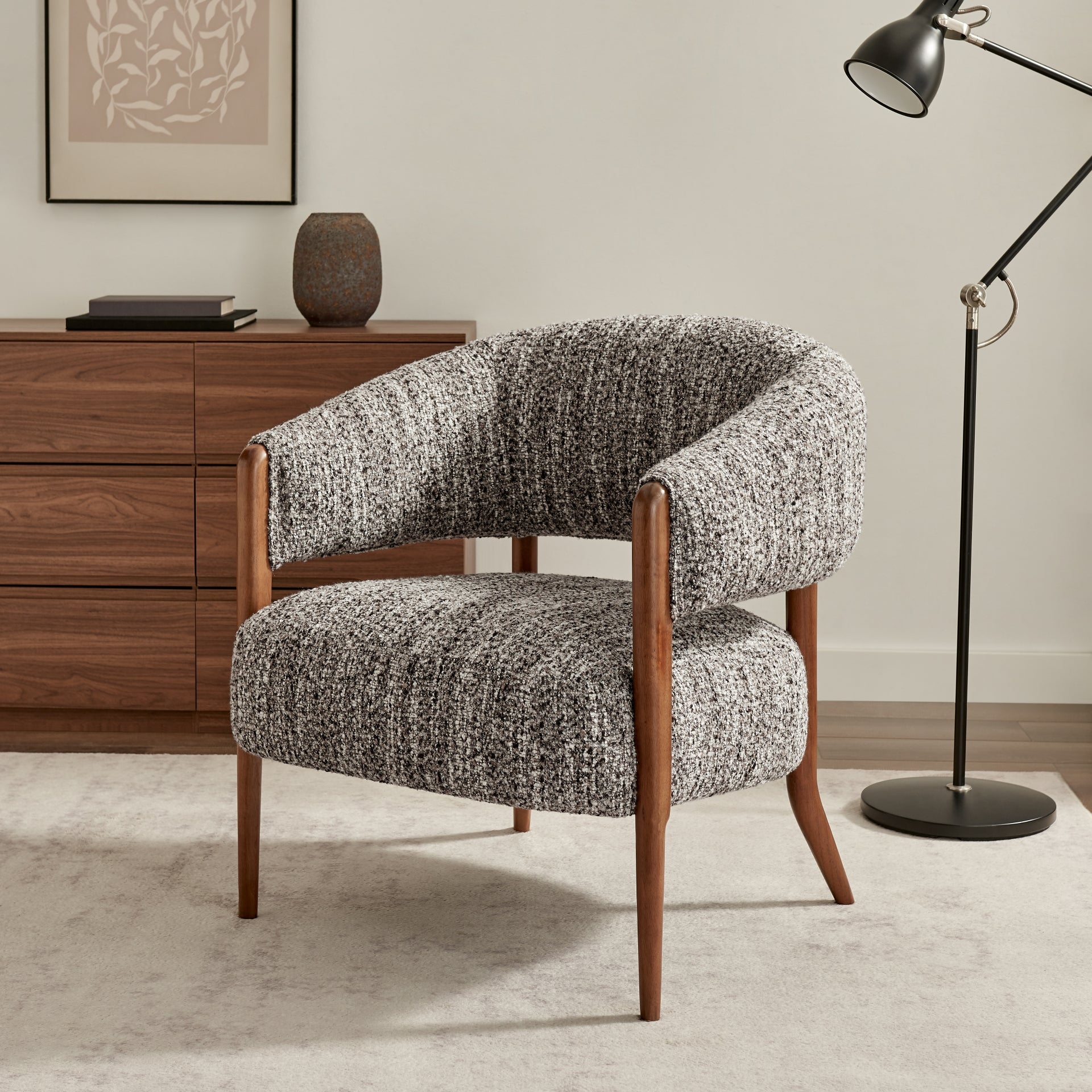 Mayla Boucle Accent Arm Chair - What A Room