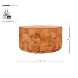 Arsenio Burl Wood Round Coffee Table - What A Room