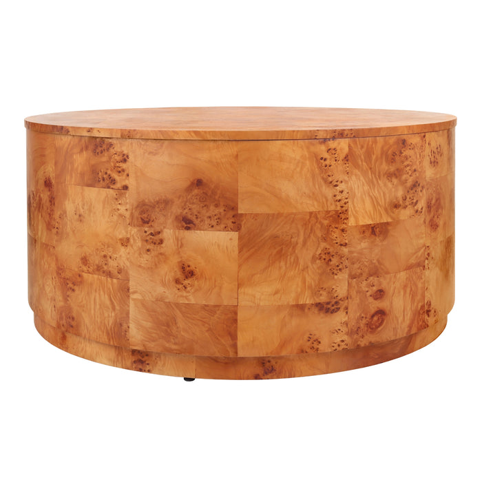 Arsenio Burl Wood Round Coffee Table - What A Room