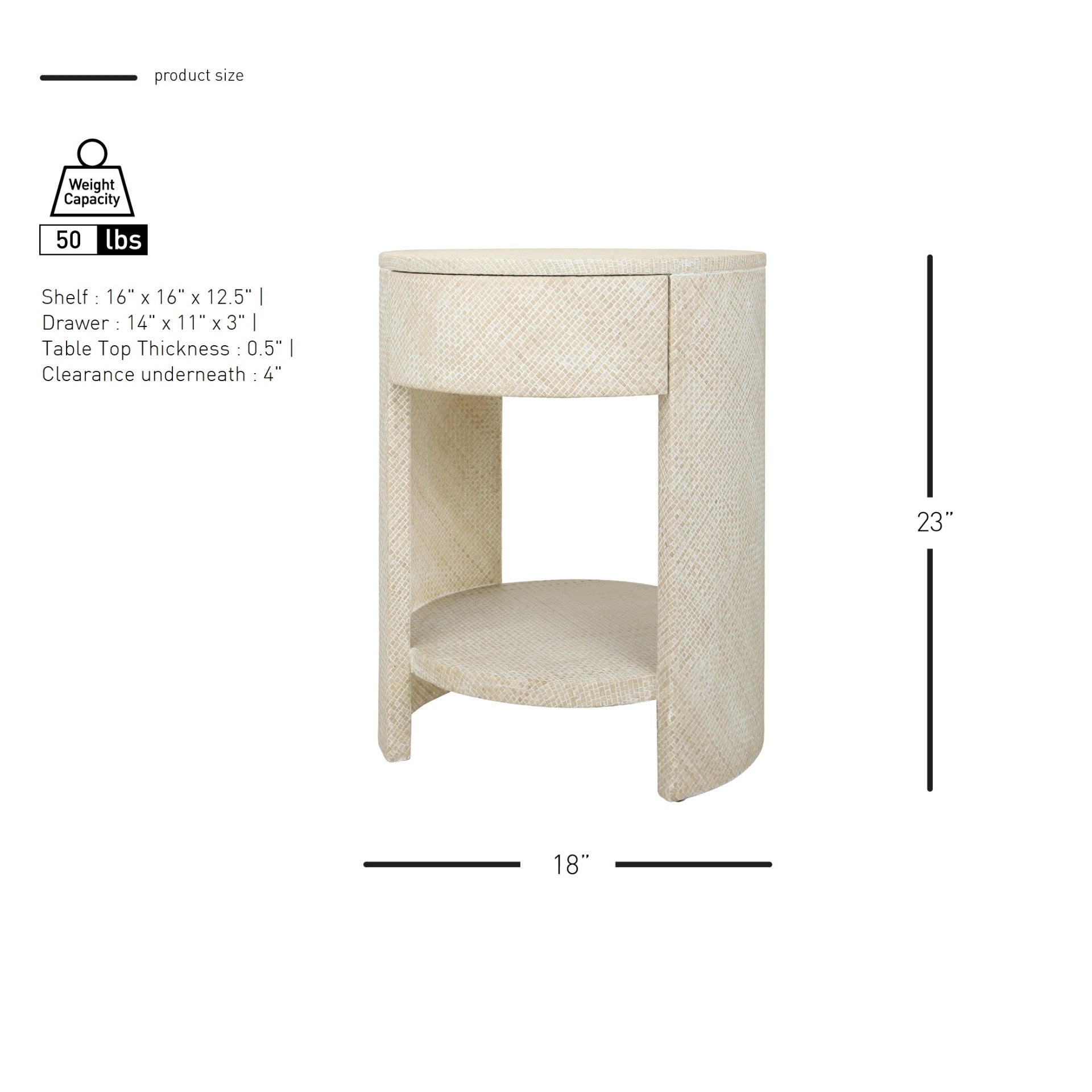 Zivon Round Nightstand/Side Table - What A Room