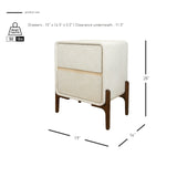 Lotie  Nightstand/Side Table 2 Drawers Walnut Legs - What A Room