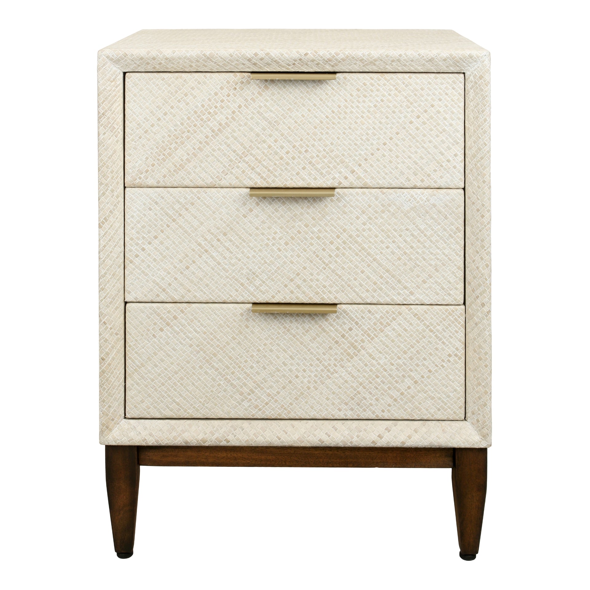 Brinley  Nightstand/Side Table 3 Drawers Walnut Legs - What A Room