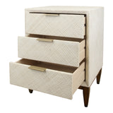 Brinley  Nightstand/Side Table 3 Drawers Walnut Legs - What A Room