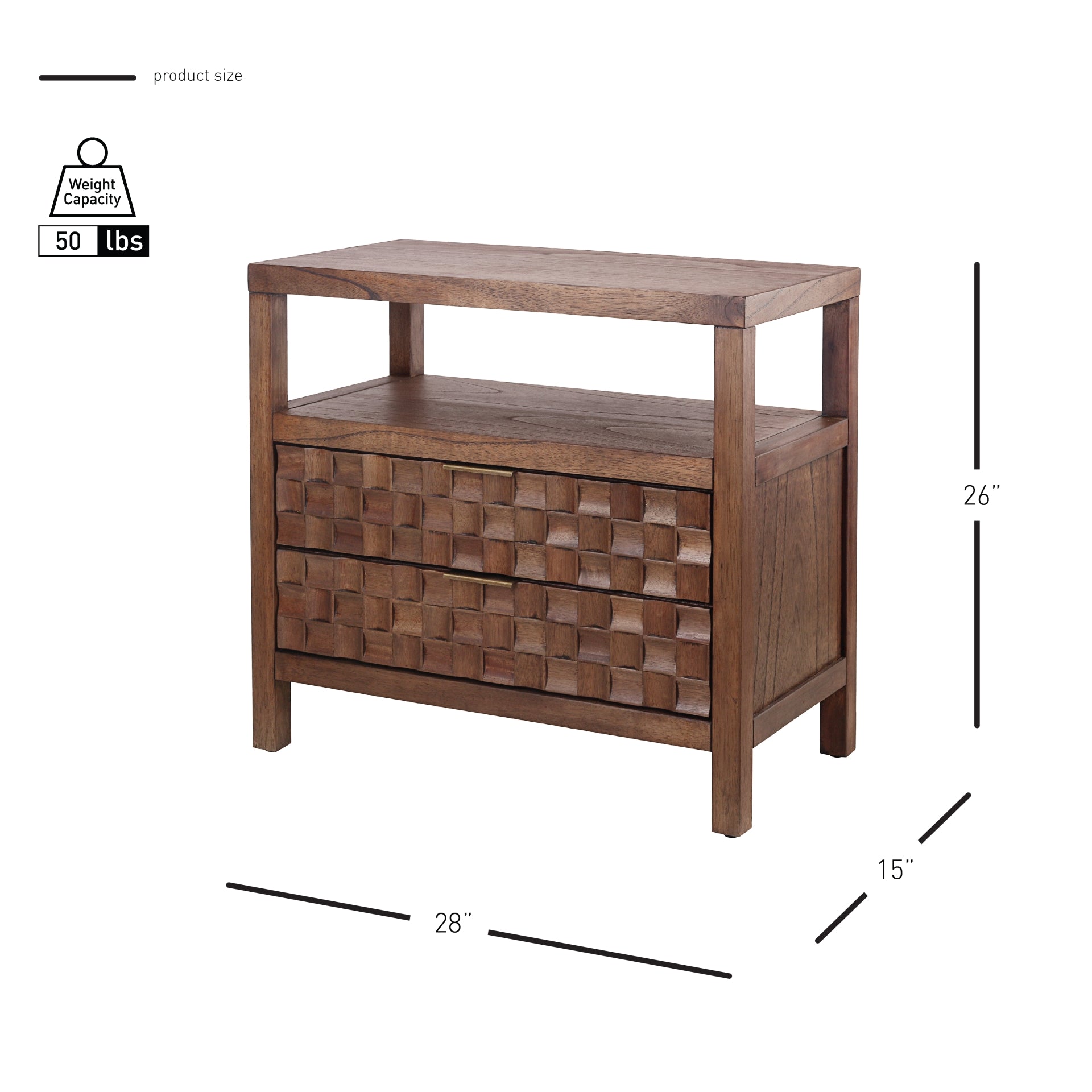 Terrena Nightstand/Side Table 2 Drawers - What A Room