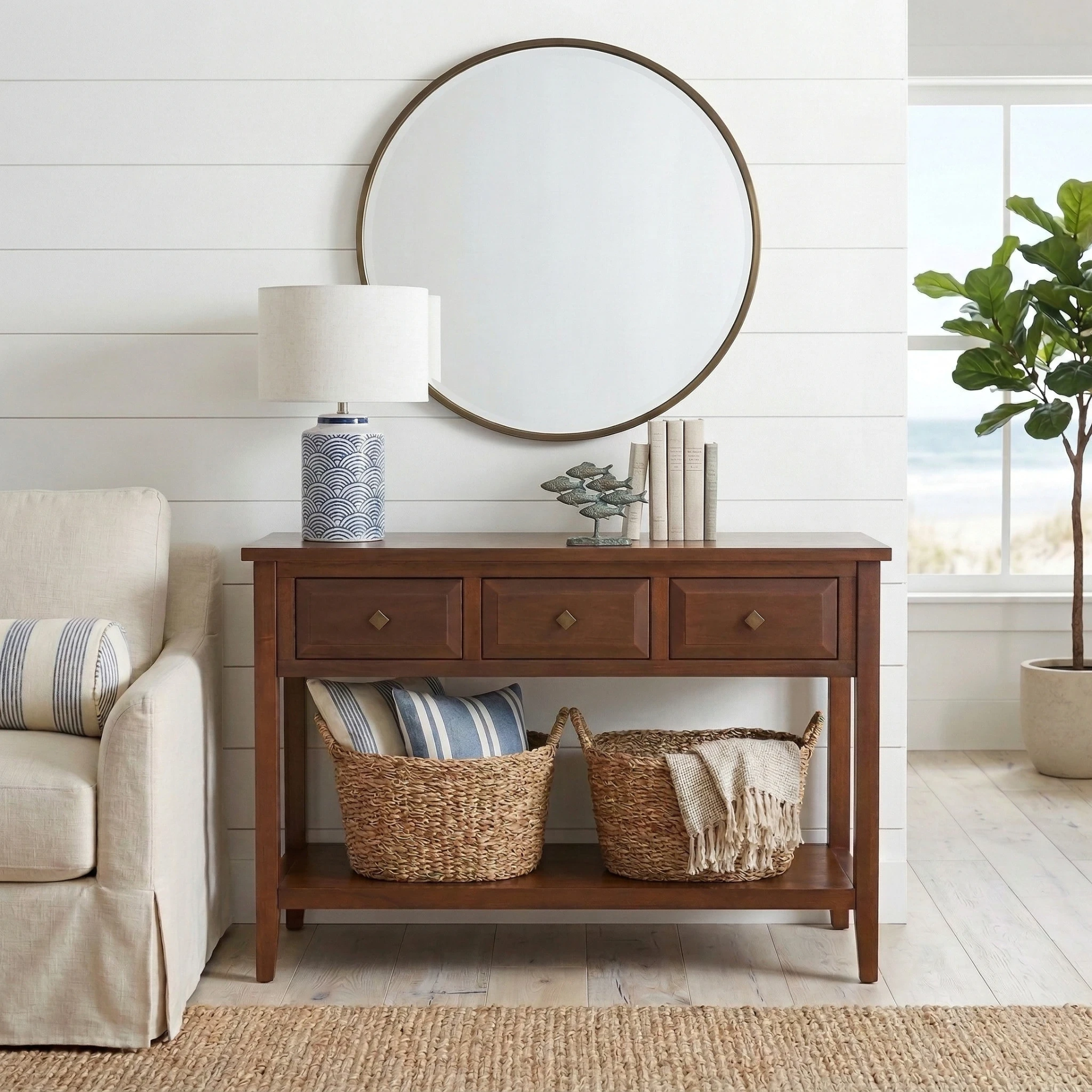 Wexford Console Table 3 Drawers w/ Shelf - What A Room