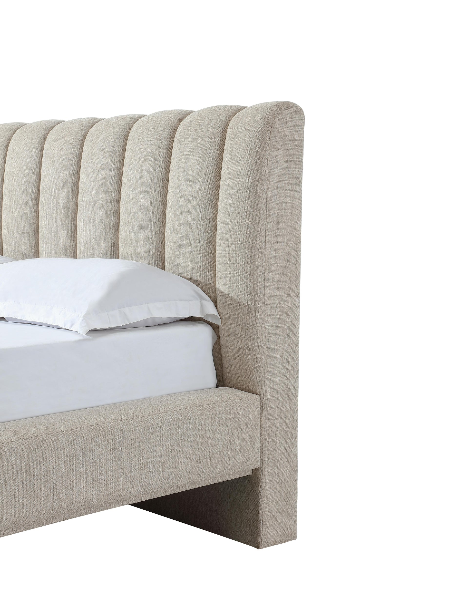 Savage Maximalist Upholstered Bed in Sandy Chenille - What A Room