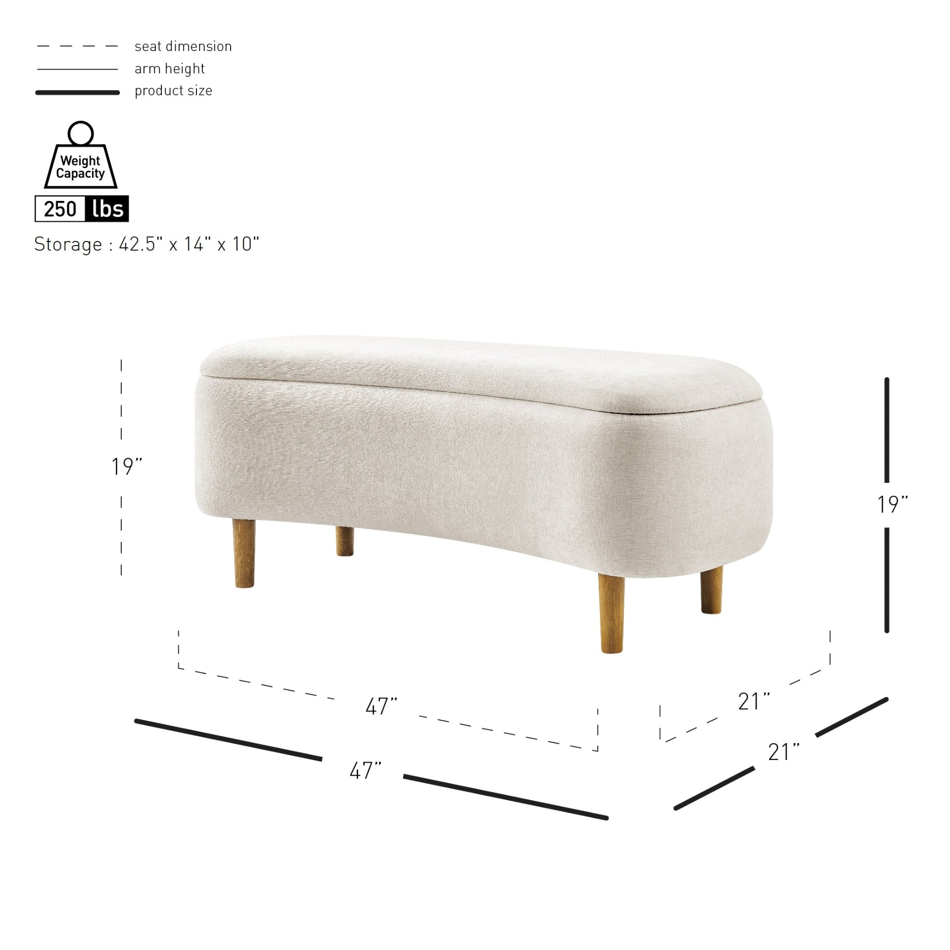 Leony Chenille Storage Bench - What A Room