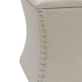Amelia Fabric Nailhead Tufted Storage Ottoman - What A Room