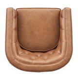 Walsh Top Grain Leather Swivel Accent Arm Chair - What A Room