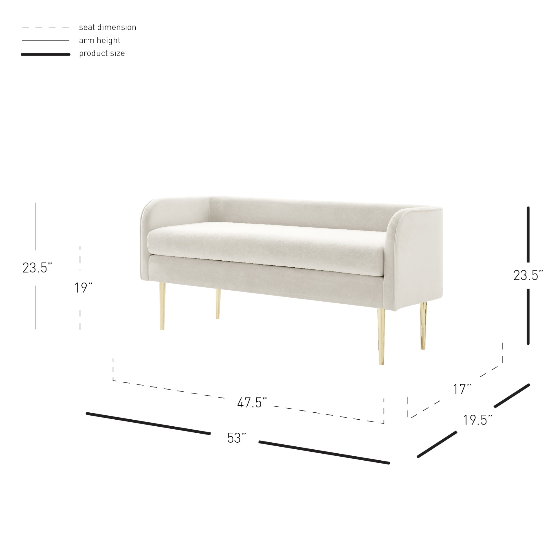 Marsha  Velvet Bench - What A Room
